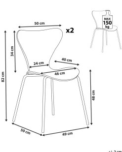 Tuolit<Beliani Tuoli Sametti Musta 2 Kpl Boonville