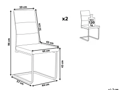 Outlet Beliani Tuoli Sametti Musta 2 Kpl Rockford