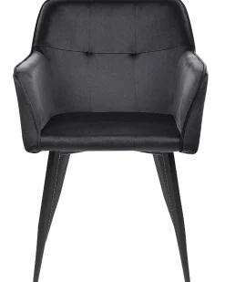 Tuolit<Beliani Tuoli Sametti Musta 2 Kpl Jasmin