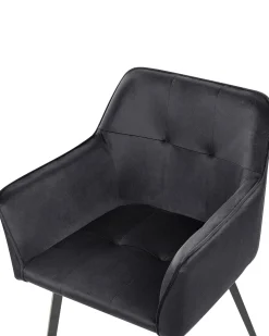 Tuolit<Beliani Tuoli Sametti Musta 2 Kpl Jasmin