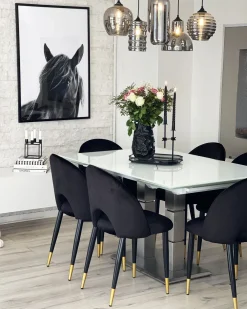 Tuolit<Beliani Tuoli Sametti Musta 2 Kpl Magalia