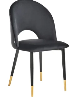 Tuolit<Beliani Tuoli Sametti Musta 2 Kpl Magalia