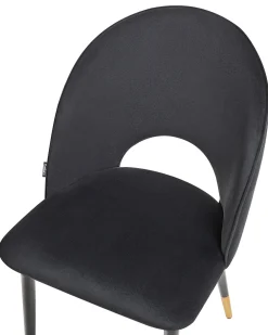 Tuolit<Beliani Tuoli Sametti Musta 2 Kpl Magalia