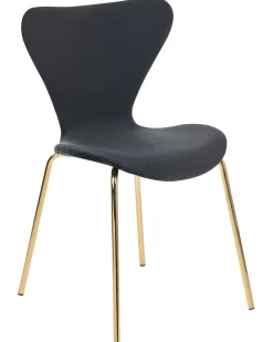 Tuolit<Beliani Tuoli Sametti Musta/Kulta 2 Kpl Boonville