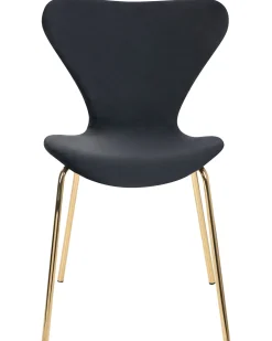 Tuolit<Beliani Tuoli Sametti Musta/Kulta 2 Kpl Boonville