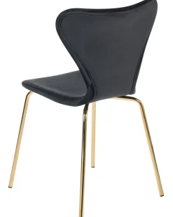 Tuolit<Beliani Tuoli Sametti Musta/Kulta 2 Kpl Boonville