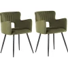 Tuolit<Beliani Tuoli Sametti Oliivinvihrea 2 Kpl Sanilac