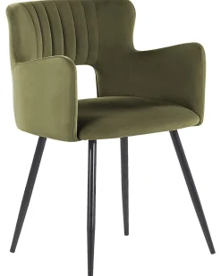 Tuolit<Beliani Tuoli Sametti Oliivinvihrea 2 Kpl Sanilac