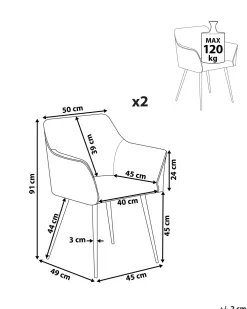 Sale Beliani Tuoli Sametti Oranssi 2 Kpl Jasmin
