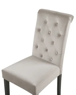 New Beliani Tuoli Sametti Ruskeanharmaa 2 Kpl Velva Ii