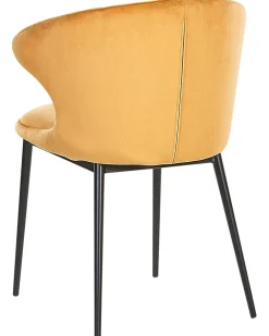 Outlet Beliani Tuoli Sametti Sinapinkeltainen 2 Kpl Augusta