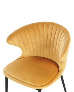 Outlet Beliani Tuoli Sametti Sinapinkeltainen 2 Kpl Augusta