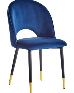 Cheap Beliani Tuoli Sametti Sininen 2 Kpl Magalia