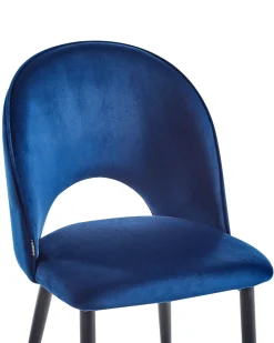 Cheap Beliani Tuoli Sametti Sininen 2 Kpl Magalia