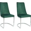 Sale Beliani Tuoli Sametti Smaragdinvihrea 2 Kpl Altoona