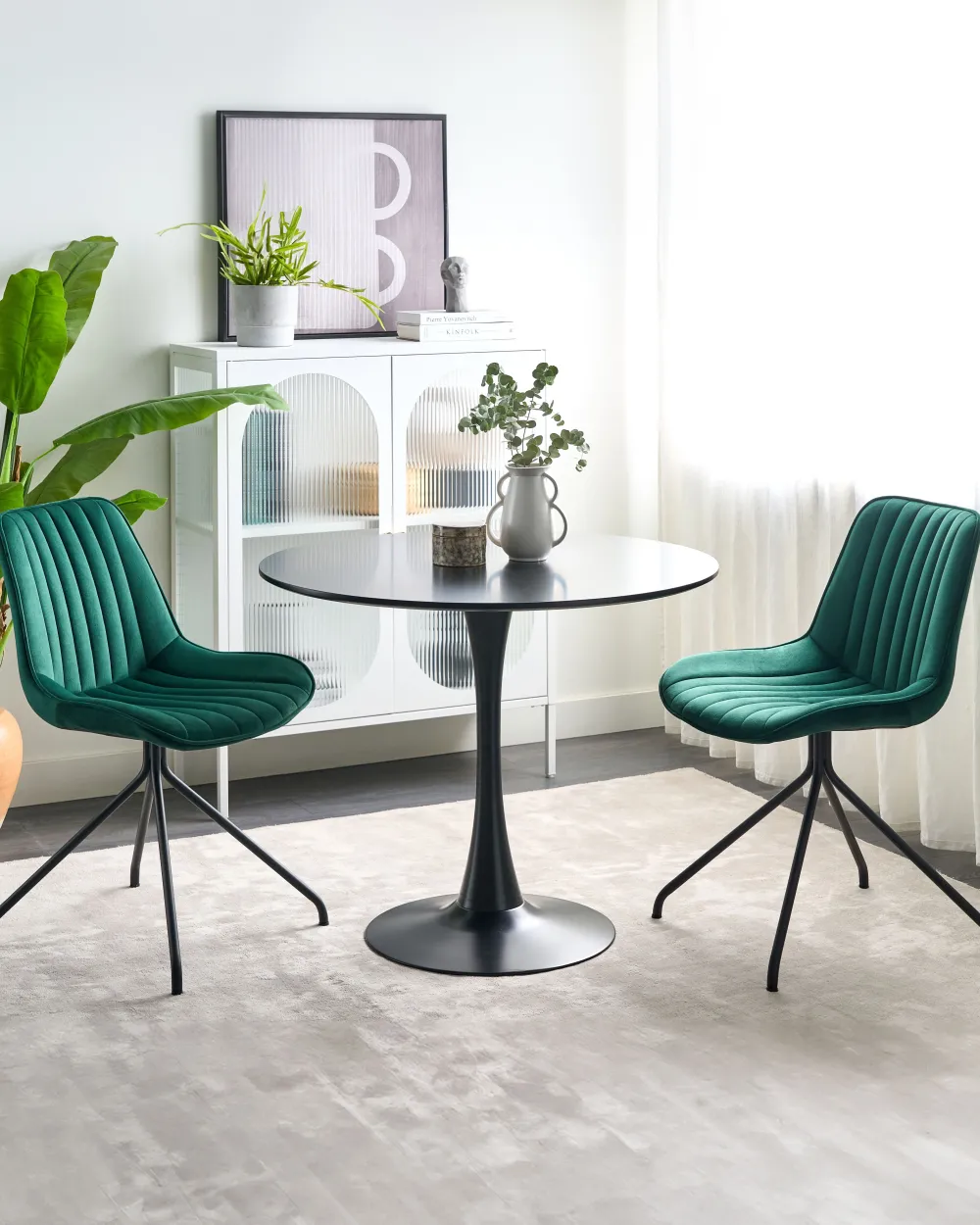 Tuolit<Beliani Tuoli Sametti Smaragdinvihrea 2 Kpl Navasota