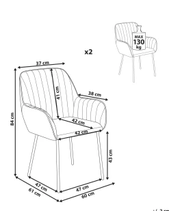 Flash Sale Beliani Tuoli Sametti Smaragdinvihrea 2 Kpl Wellston