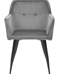 Tuolit<Beliani Tuoli Sametti Tummanharmaa 2 Kpl Jasmin