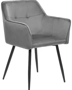 Tuolit<Beliani Tuoli Sametti Tummanharmaa 2 Kpl Jasmin