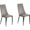Tuolit<Beliani Tuoli Sametti Tummanharmaa 2 Kpl Clayton