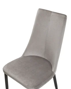 Tuolit<Beliani Tuoli Sametti Tummanharmaa 2 Kpl Clayton
