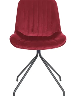 Fashion Beliani Tuoli Sametti Tummanpunainen 2 Kpl Navasota