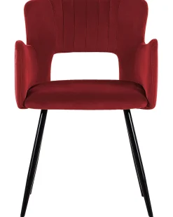 New Beliani Tuoli Sametti Tummanpunainen 2 Kpl Sanilac