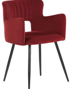 New Beliani Tuoli Sametti Tummanpunainen 2 Kpl Sanilac