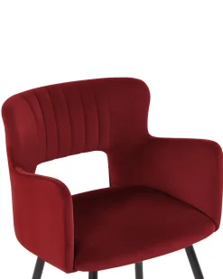 New Beliani Tuoli Sametti Tummanpunainen 2 Kpl Sanilac