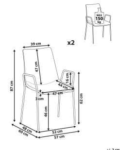 Cheap Beliani Tuoli Sametti Tummansininen 2 Kpl Jefferson