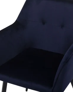 Discount Beliani Tuoli Sametti Tummansininen 2 Kpl Jasmin