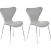 Tuolit<Beliani Tuoli Sametti Vaaleanharmaa/Hopea 2 Kpl Boonville