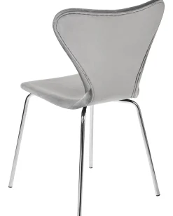 Tuolit<Beliani Tuoli Sametti Vaaleanharmaa/Hopea 2 Kpl Boonville