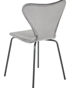 Best Beliani Tuoli Sametti Vaaleanharmaa/Musta 2 Kpl Boonville