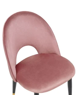 Tuolit<Beliani Tuoli Sametti Vaaleanpunainen 2 Kpl Magalia