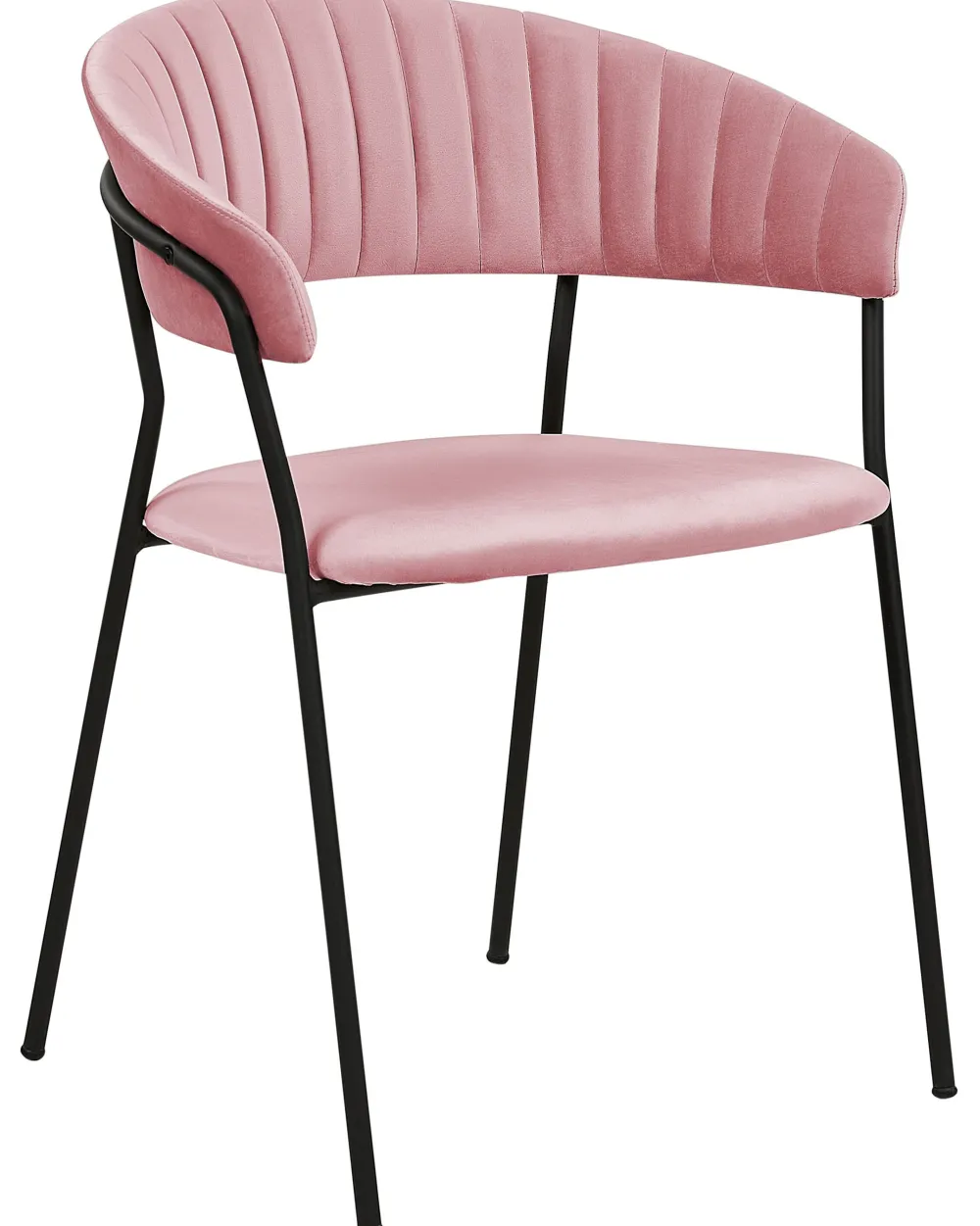 Tuolit<Beliani Tuoli Sametti Vaaleanpunainen 2 Kpl Mariposa