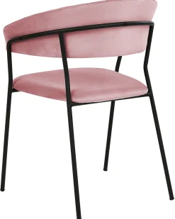 Tuolit<Beliani Tuoli Sametti Vaaleanpunainen 2 Kpl Mariposa