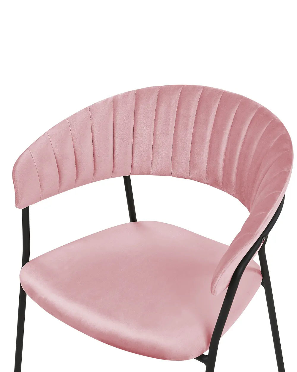 Tuolit<Beliani Tuoli Sametti Vaaleanpunainen 2 Kpl Mariposa