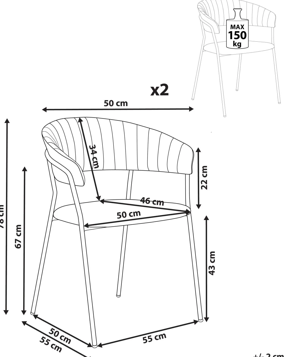 Tuolit<Beliani Tuoli Sametti Vaaleanpunainen 2 Kpl Mariposa