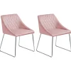 Tuolit<Beliani Tuoli Sametti Vaaleanpunainen 2 Kpl Arcata