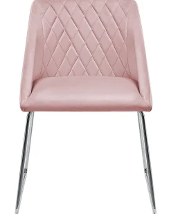 Tuolit<Beliani Tuoli Sametti Vaaleanpunainen 2 Kpl Arcata