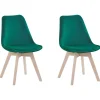 Tuolit<Beliani Tuoli Sametti Vihrea 2 Kpl Dakota Ii