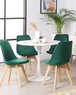 Tuolit<Beliani Tuoli Sametti Vihrea 2 Kpl Dakota Ii