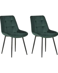 Outlet Beliani Tuoli Sametti Vihrea 2 Kpl Melrose