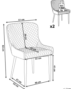 Clearance Beliani Tuoli Sametti Vihrea 2 Kpl Solano
