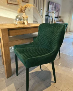 Clearance Beliani Tuoli Sametti Vihrea 2 Kpl Solano