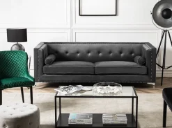 Clearance Beliani Tuoli Sametti Vihrea 2 Kpl Solano