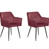 Cheap Beliani Tuoli Sametti Viininpunainen 2 Kpl Jasmin