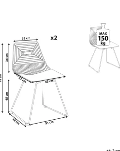Tuolit<Beliani Tuoli Teras Musta 2 Kpl Beatty