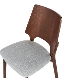 Tuolit<Beliani Tuoli Tumma Puu/Harmaa 2 Kpl Abee